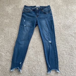 Pistola Charlotte Distressed Uneven Frayed Hem Skinny Jean